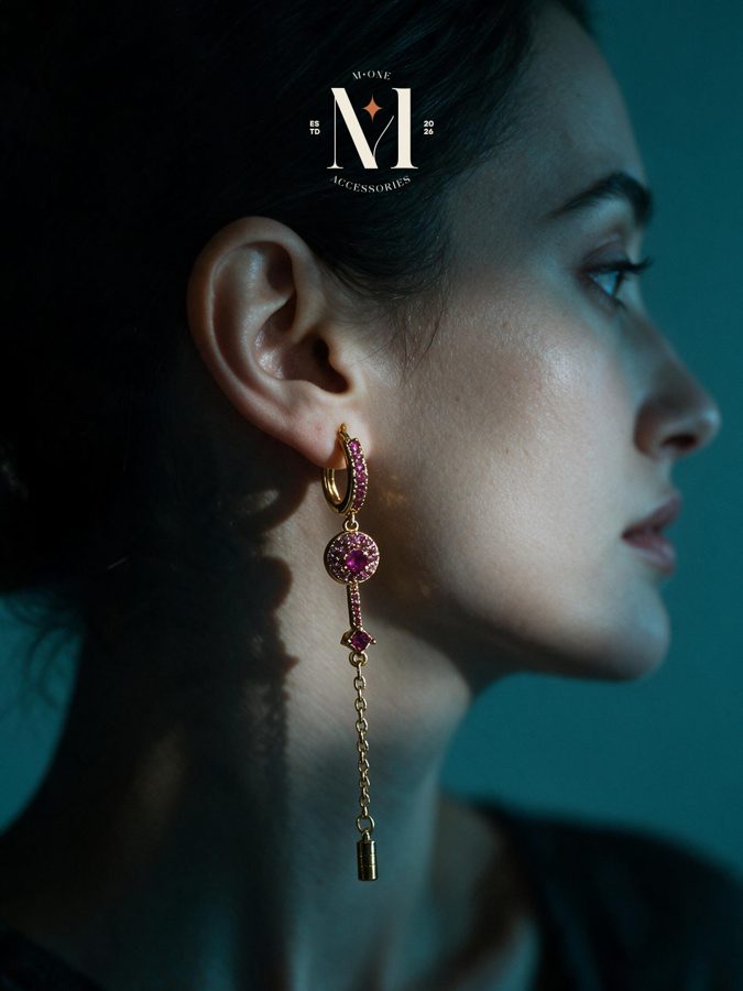 Pink Crystal Chain Drop