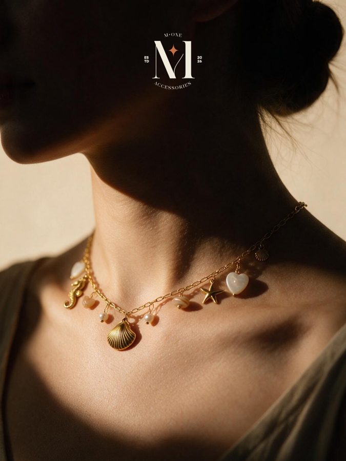 Shell & Pearl Charm Necklace