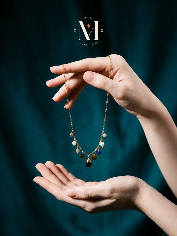 Gemstone Drop Charm Necklace