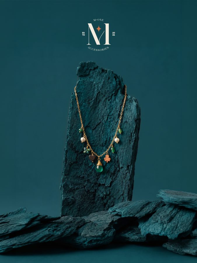 Multicolour Gem Drop Necklace
