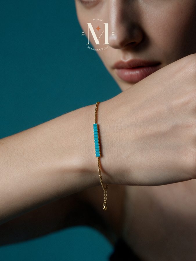 Turquoise Bead Bar Bracelet