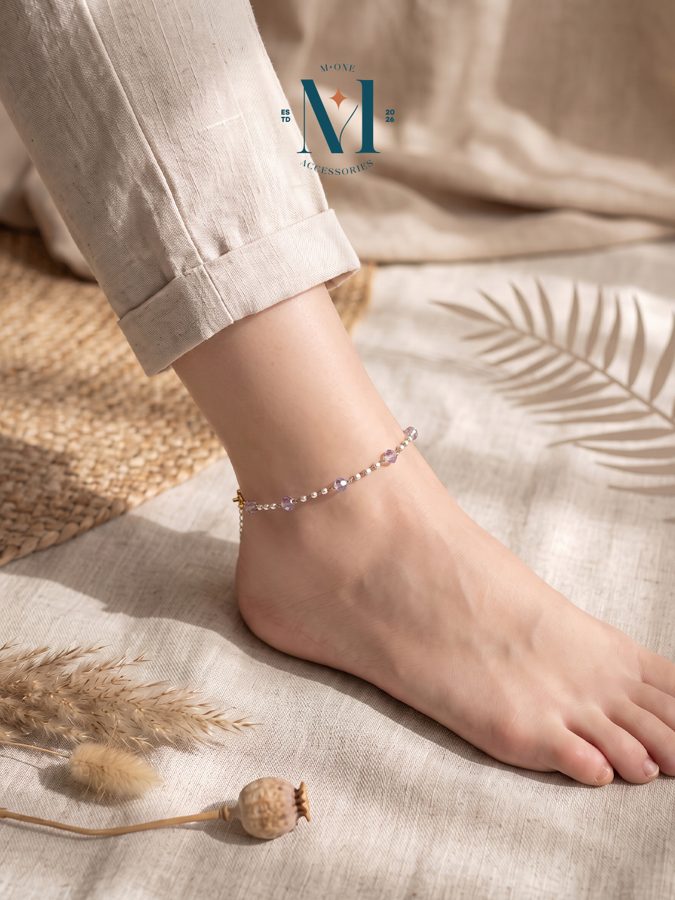 Silver Crystal Anklet