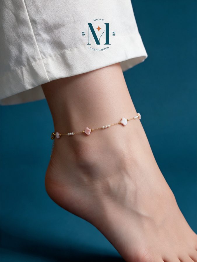Pink Clover Anklet