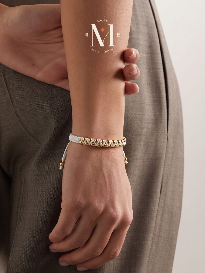Cream & Gold Macramé Bracelet