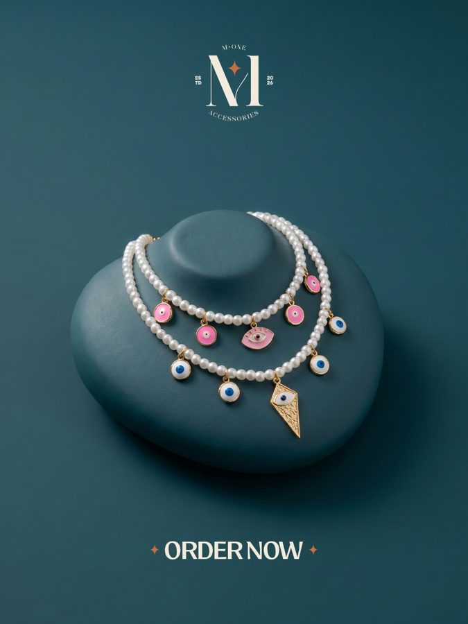 Pearl Evil-Eye Drop Necklace