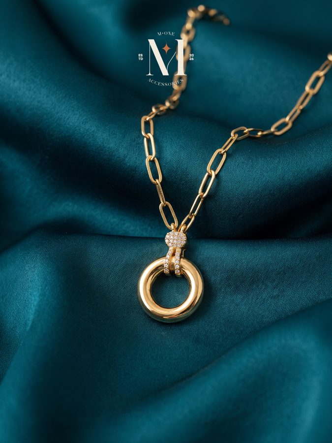 Paperclip Ring Pendant Necklace