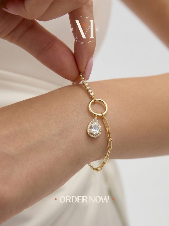 Crystal Teardrop Pearl Bracelet