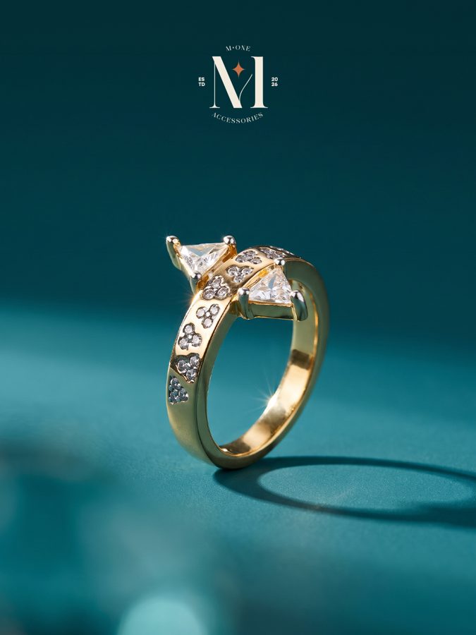 Triangle Crystal Pavé Ring