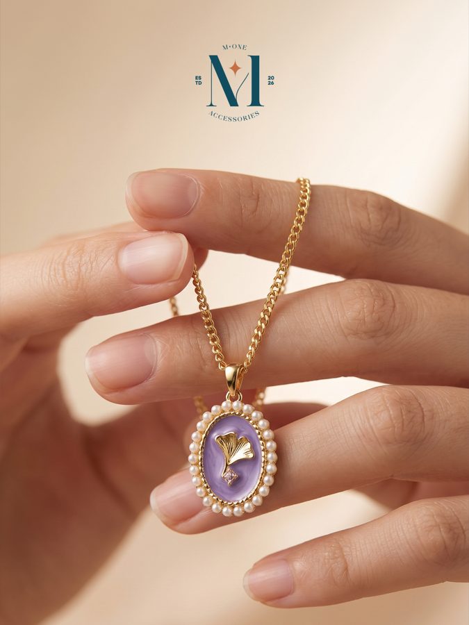 Lilac Floral Pearl Pendant