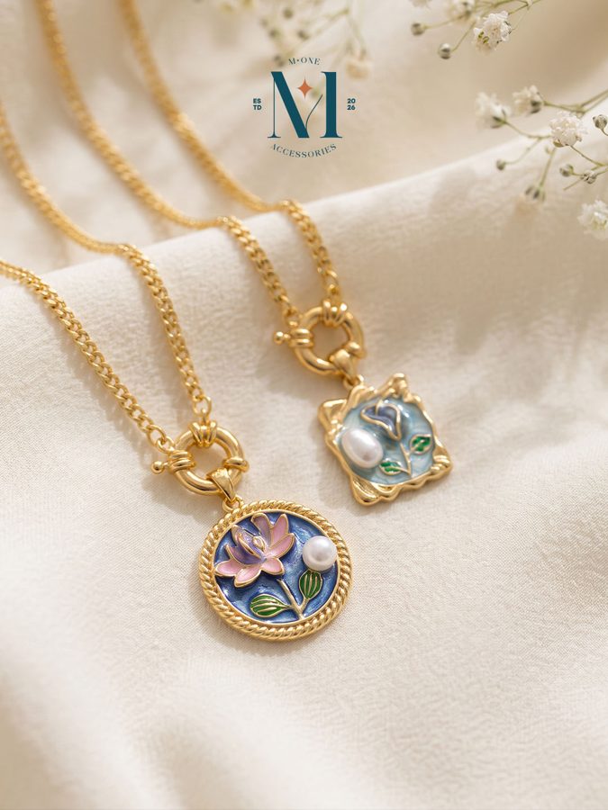 Lilac Flower Medallion Pendant