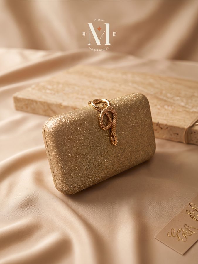Gold Glitter Serpent Clutch